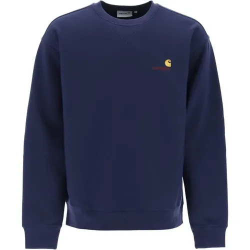 Amerikanisches Script Crewneck Sweatshirt , Herren, Größe: M - Carhartt WIP - Modalova