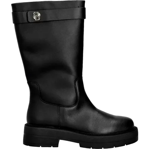 Double B Monogramm Lederstiefel Schwarz , Damen, Größe: 37 EU - Hugo Boss - Modalova