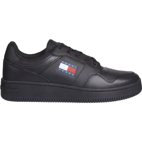 Retro Schwarze Sneakers für Männer - Tommy Jeans - Modalova