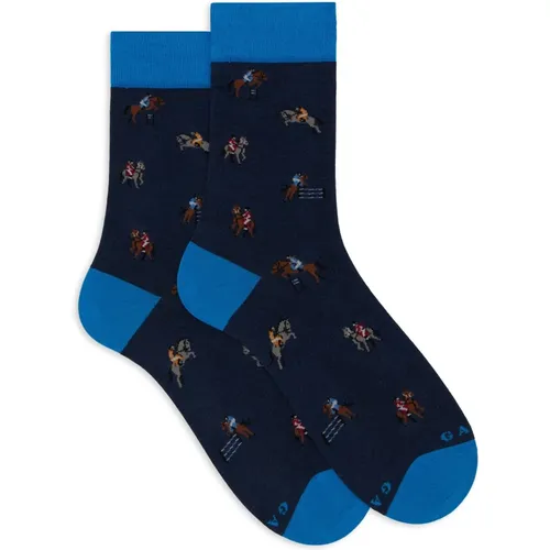 Blaue Baumwoll-Reitsocken , Herren, Größe: M - Gallo - Modalova