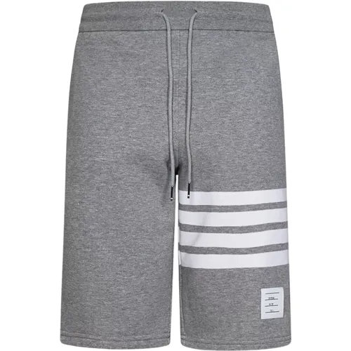 Grey Sweatshorts with 4-Bar Stripe Detail , male, Sizes: M, XL, L, S - Thom Browne - Modalova