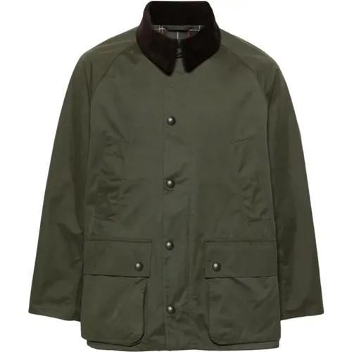 Grüne Peached Bedale Wachsjacke , Herren, Größe: 3XS - Barbour - Modalova