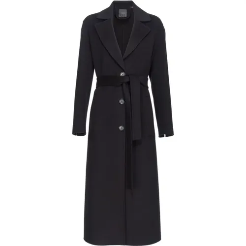 Wool Coat with Belted Waist , female, Sizes: XS, S, 2XS, M - pinko - Modalova