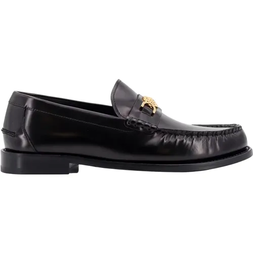 Schwarze Loafer Schuhe mit ikonischem Medusa , Herren, Größe: 40 EU - Versace - Modalova