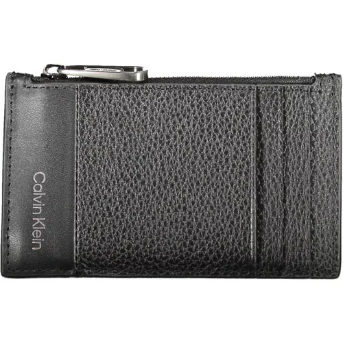 Leather Wallet with Card Holder and Zip Closure , unisex, Sizes: ONE SIZE - Calvin Klein - Modalova