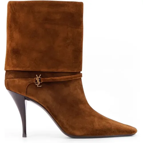 Suede Stiletto Boots , female, Sizes: 4 UK, 7 UK, 4 1/2 UK - Saint Laurent - Modalova