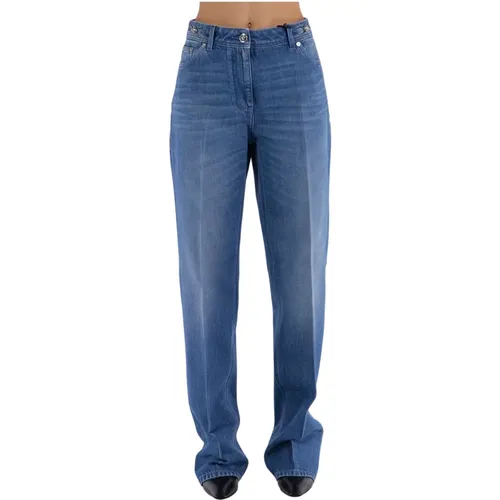 Stone Wash Loose-fit Denim Jeans , Damen, Größe: W28 - Versace - Modalova