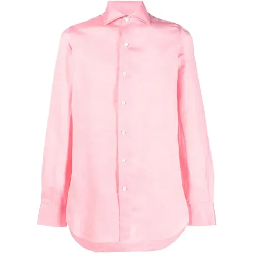 Linen/Cotton shirt , male, Sizes: 2XL, L - Finamore - Modalova