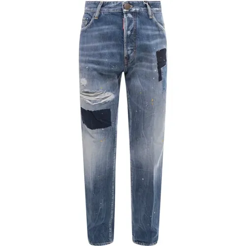 Blaue Ripped Denim Jeans - Aw23 Kollektion - Dsquared2 - Modalova