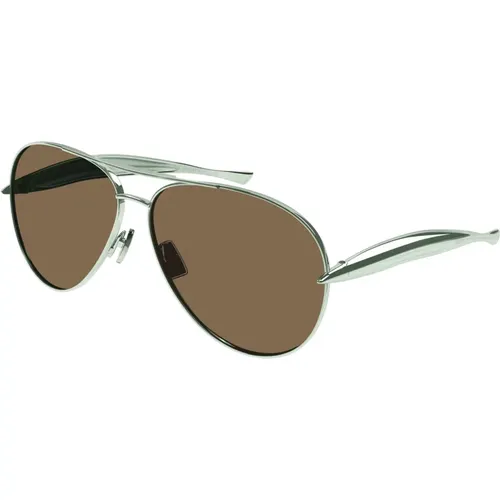 Brown Sunglasses,Silberne Sonnenbrille Bv1305S - Bottega Veneta - Modalova