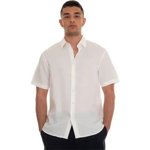 Chevron Print Casual Shirt , male, Sizes: M, L - Emporio Armani - Modalova