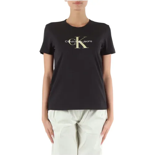 Cotton Logo Print T-shirt , female, Sizes: XS, M, S - Calvin Klein Jeans - Modalova