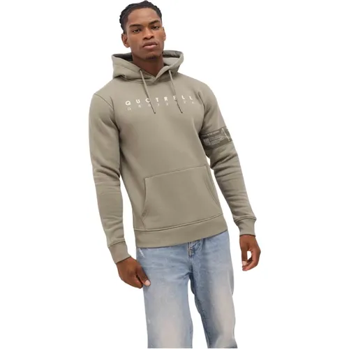 Grün/Weiß Hoodie Herren , Herren, Größe: L - Quotrell - Modalova