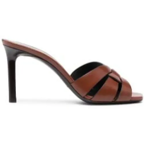 Erhöhen Sie Ihr Schuhspiel mit Absatzmules , Damen, Größe: 35 EU - Saint Laurent - Modalova