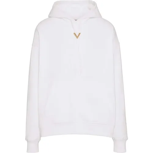 Oversized Hoodie with V Detail , male, Sizes: S, M, XL - Valentino Garavani - Modalova