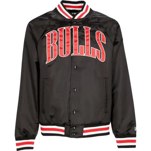 Chicago Bulls NBA Bomberjacke Schwarz , Herren, Größe: L - new era - Modalova