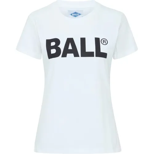 Langes Damen T-Shirt Top Weiß , Damen, Größe: L - Ball - Modalova