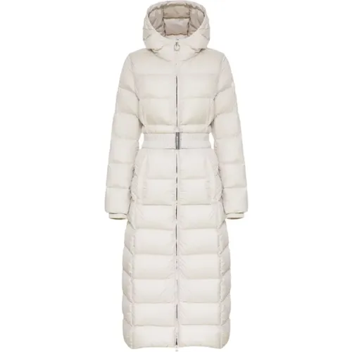 Cremefarbene Lange Daunenjacke Extra Slim , Damen, Größe: 2XS - Colmar - Modalova