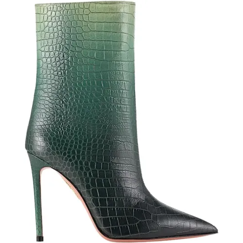Crocodile Gradient Heel Boots , female, Sizes: 2 UK, 4 1/2 UK - Aquazzura - Modalova