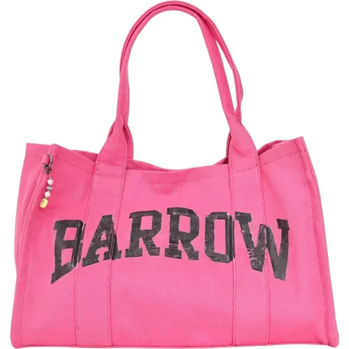 Fuchsia Canvas Tote Bag Woman , Damen, Größe: ONE Size - Barrow - Modalova
