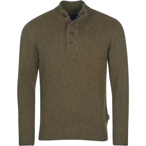 Maglia Uomo Sid Half Zip Mkn1331Ol11 Colore Olive , male, Sizes: L, XL - Barbour - Modalova