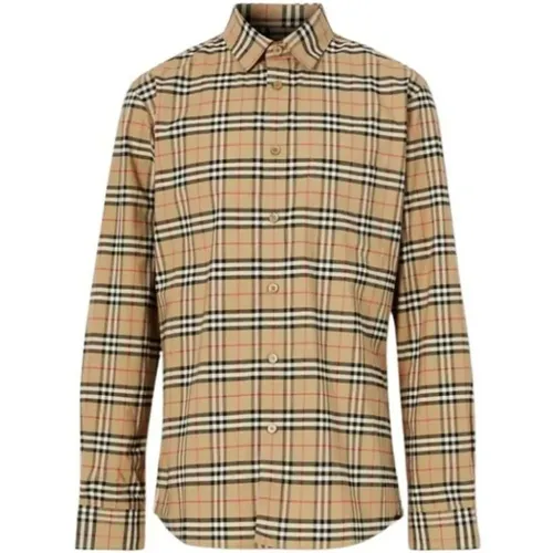 Kleines Karo Stretch-Hemd , Herren, Größe: XL - Burberry - Modalova