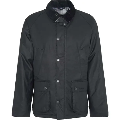 Ambleside Wachsjacke (Schwarz/Blau Tartan) , Herren, Größe: M - Barbour - Modalova