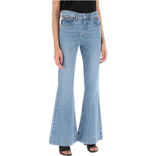 Flared jeans with Falabella chain detail , female, Sizes: W28, W25, W26, W27 - Stella Mccartney - Modalova