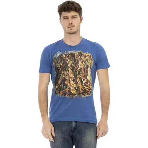 Blau Frontprint T-Shirt Casual Eleganz - Trussardi - Modalova