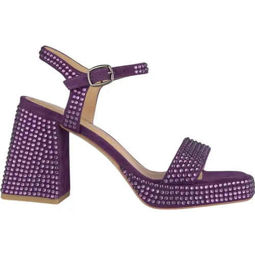 Jeweled Block Heel Sandals , female, Sizes: 7 UK, 5 UK, 4 UK, 8 UK, 6 UK, 3 UK - Alma en Pena - Modalova