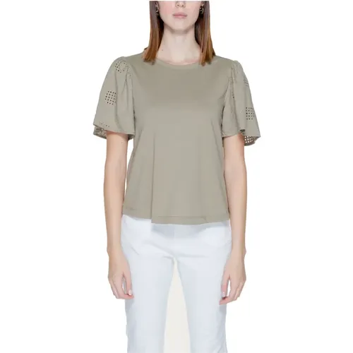 Baumwoll T-Shirt Frühling/Sommer Kollektion , Damen, Größe: M - Jacqueline de Yong - Modalova