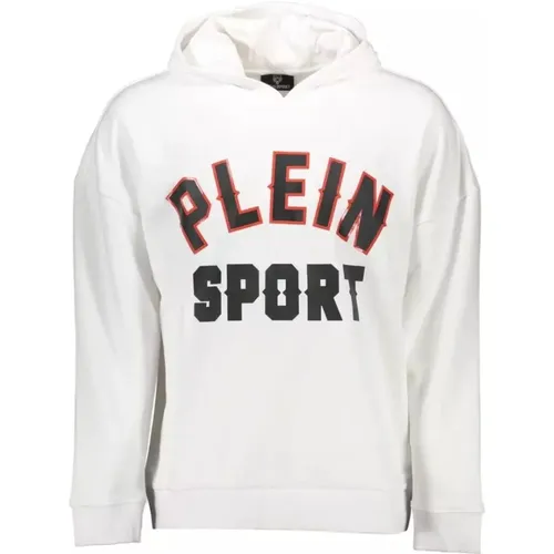 Weißer Hoodie mit kühnen Drucken , Herren, Größe: XL - Plein Sport - Modalova