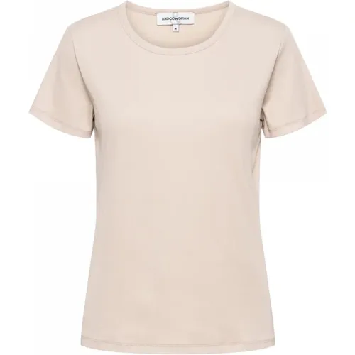 Ribbed Basic T-Shirt with Short Sleeves , female, Sizes: S, L, XL, M, 3XL, XS - &Co Woman - Modalova