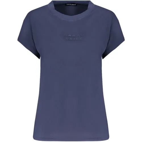 Blau Baumwolle Bedrucktes T-Shirt , Damen, Größe: M - North Sails - Modalova