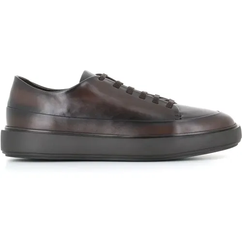 Dark Leather Sneakers , male, Sizes: 10 UK, 8 UK, 8 1/2 UK, 9 UK - Officine Creative - Modalova