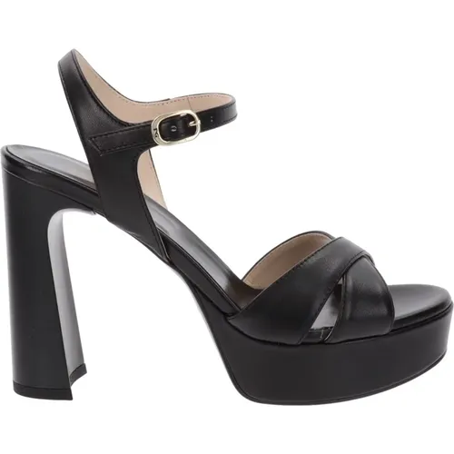 Leather High Heel Shoes with Buckle , female, Sizes: 5 UK - Nerogiardini - Modalova