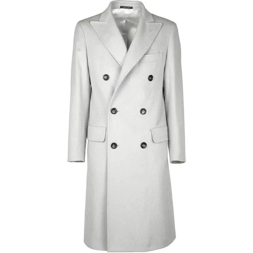 Double-breasted Wool Coat with Revers , male, Sizes: M, 2XL - Made in Italia - Modalova