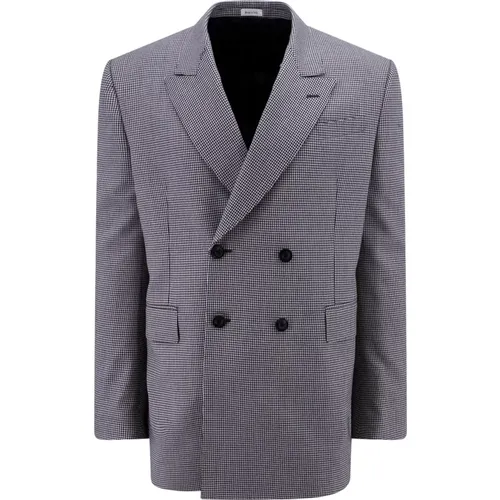 Black Wool Blazer with Peak Lapel , male, Sizes: L - alexander mcqueen - Modalova