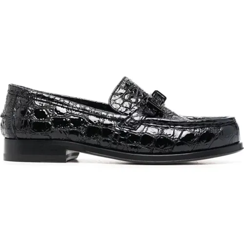 Crocodile Pattern Loafers , female, Sizes: 5 1/2 UK - Sergio Rossi - Modalova