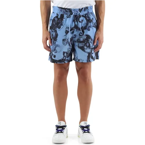 Technical Bermuda Shorts with All-Over Print , male, Sizes: L, S, XL - Versace Jeans Couture - Modalova