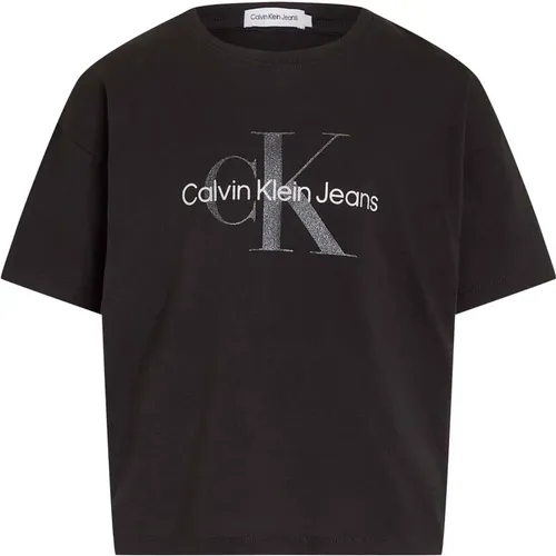 Glitter Monogram Box T-Shirt - Calvin Klein - Modalova