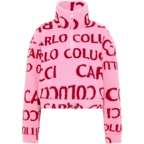 Fluffy Cropped Teddy Sweater , Damen, Größe: XL - carlo colucci - Modalova