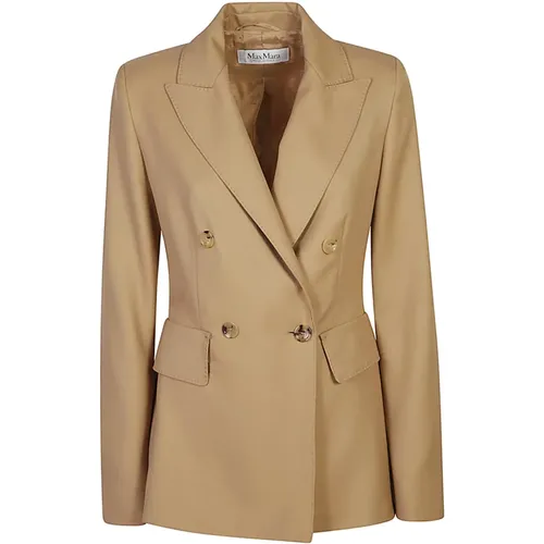 Double-breasted Blazer in Hazelnut , female, Sizes: M, L, S, XS, 2XS - Max Mara - Modalova