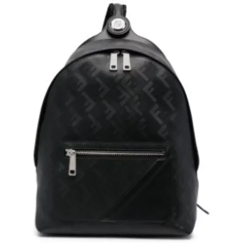 Structured Diagonal Leather Backpack , male, Sizes: ONE SIZE - Fendi - Modalova