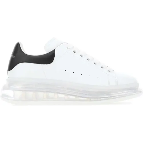 Weiße Ledersneaker mit schwarzem Absatz , Damen, Größe: 36 1/2 EU - alexander mcqueen - Modalova
