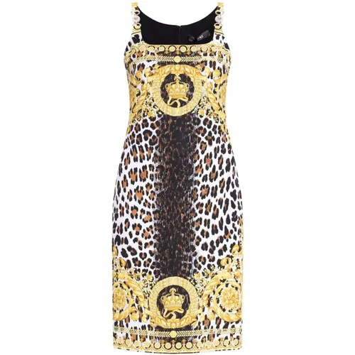 Leopardenmuster ärmelloses Kleid - Versace - Modalova