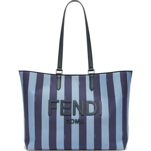 Blau Jacquard Pequin Einkaufstasche - Fendi - Modalova