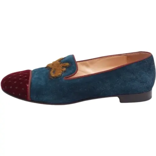 Pre-owned Suede flats , female, Sizes: 5 1/2 UK - Christian Louboutin Pre-owned - Modalova