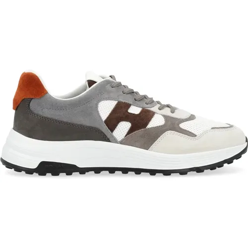 Hyperlight Leather Sneaker in , Grey, and Brown , male, Sizes: 6 1/2 UK - Hogan - Modalova