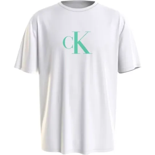 Grünes CK Monogramm Baumwoll T-Shirt - Calvin Klein - Modalova